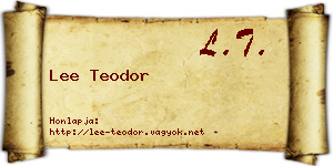 Lee Teodor névjegykártya